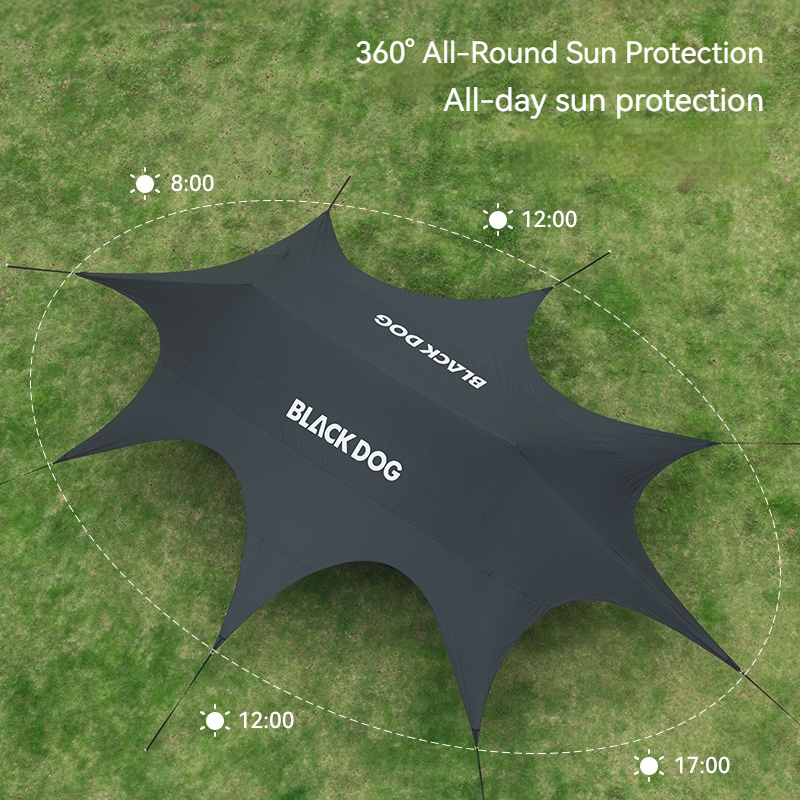 Black Dog Tarp Tent Outdoor Sunshade, Quick Setup