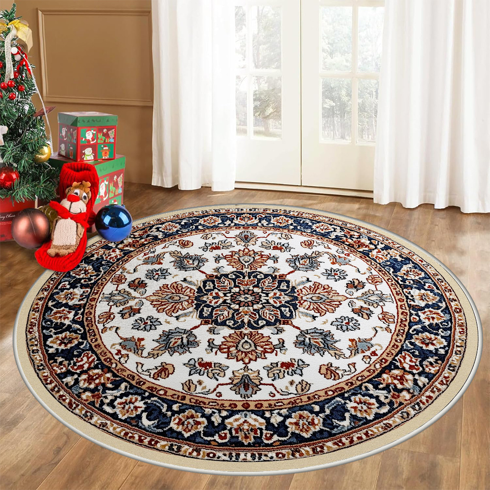 TEMU Velvet Carpet, Modern Minimalist Courtyard Soft And Fluffy Easy To Care For Comfortable Christmas Round Carpet, Warm Moments. Rich Christmas
