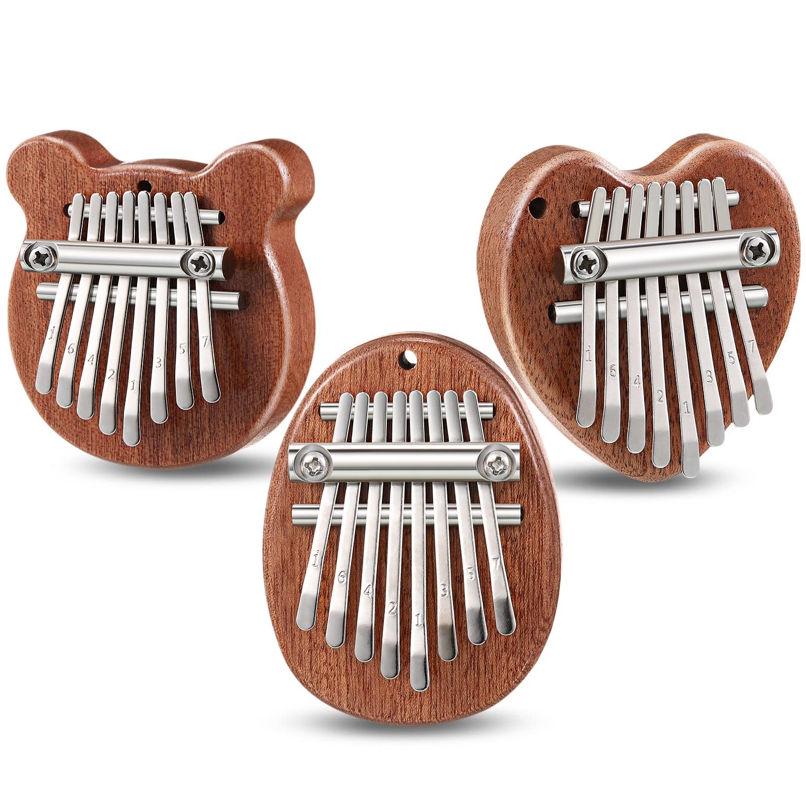 

Finger Gift Mini Thumb With 8 Keys Finger Thumb Portable Mini Pocket Kalimba Oval Bear Kalimba Trumpet Hand Suitable For Adult Christmas Music Preparation (2.7inch)