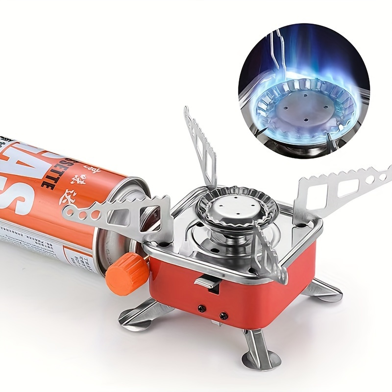 Portable Windproof Camping Stove - Stainless Steel Foldable Outdoor Stove with Electric Ignition, Compact Lightweight Design for Hiking, Backpacking & Picnics, Camping Heat Source | Foldable Camping Stove | Stainless Steel Stove, Camping Cookware