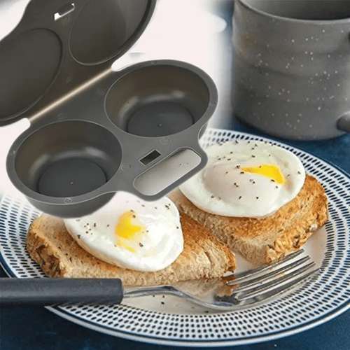 Microwave Egg Poacher - 2 Egg Steam Cooker - Quick & Easy Breakfast Kitchen Gadget