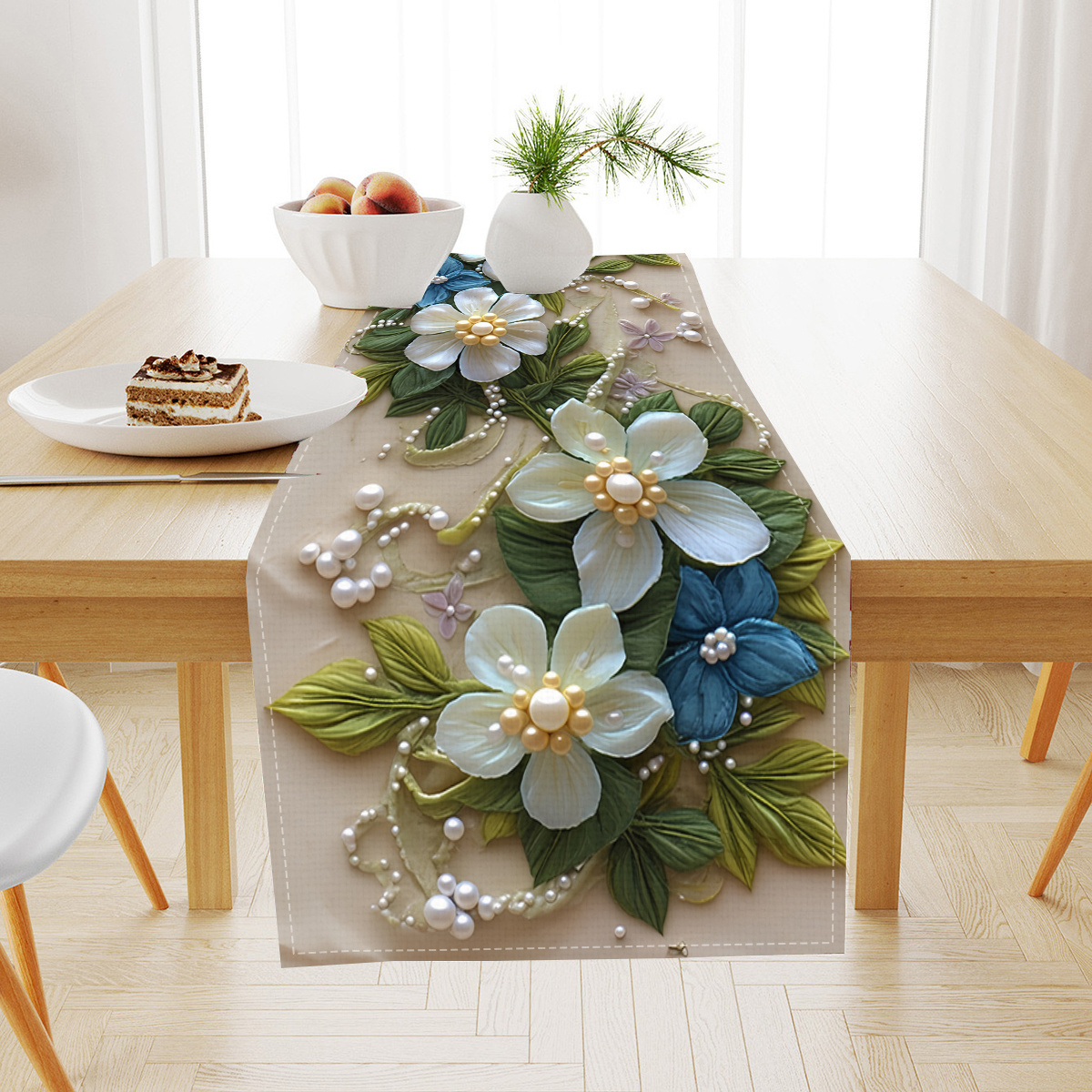 

1pc Floral 3d Printed Tablecloth For Home Kitchen Dining Table/table Flag, Suitable For Indoor And Outdoor Party And Scene Decoration.