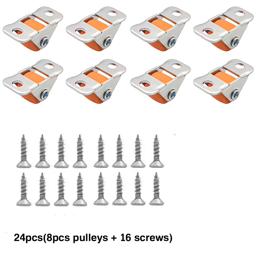 TEMU 24pcs Set Metal Small Casters, Bed Wheels With Metal Top Plate(8 Casters+ 16 Screws), Heavy-duty Silent Rubber Wheels- 0.5 Inch Silent Rollers,