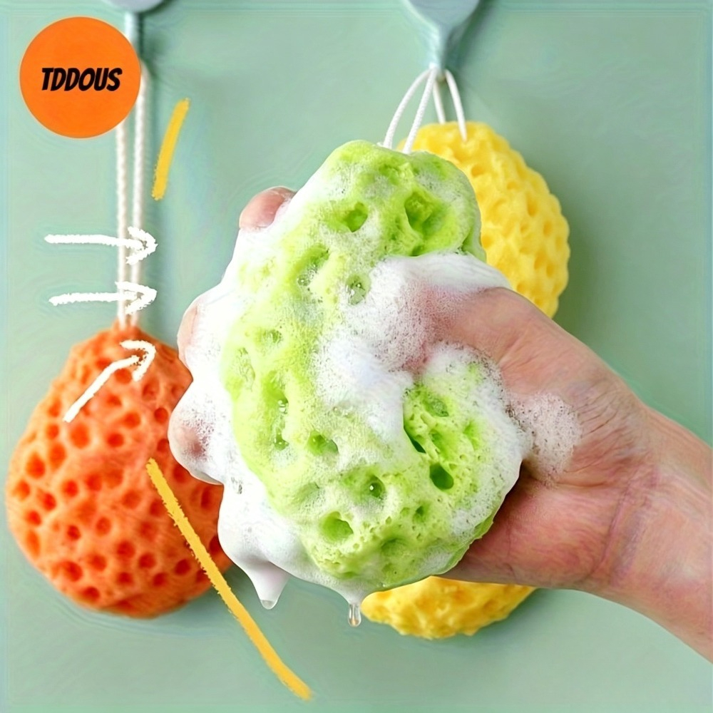 Creative Honeycomb Shape Bath Sponge, Portable Shower Ball