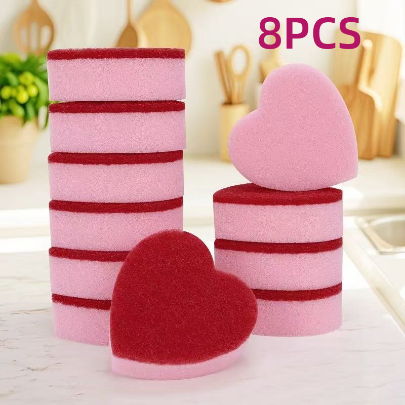 Image of 4/8pcs Popular Cleaning Sponge Scrubbers, Dishwashing Cloths For Sink, Stove, Pots, Dishes, And Utensils, Cleaning Tools