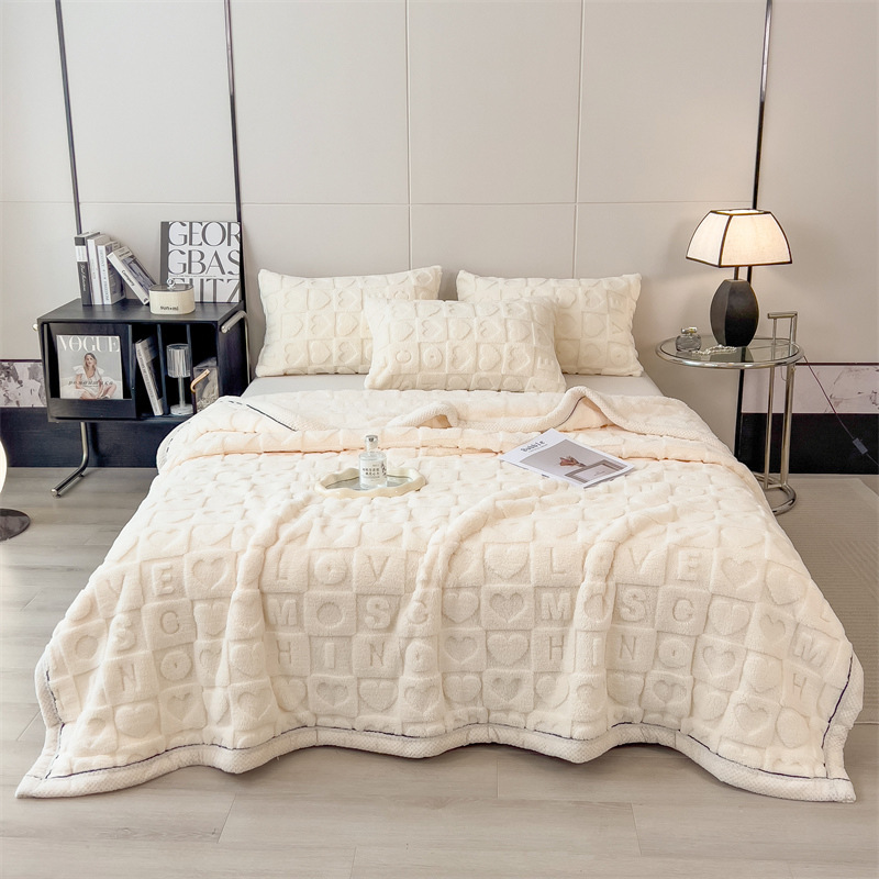 1pc contemporary thickened fleece knit blanket 250 300gsm polyester ultrasonic embossed machine washable     cover bedding office nap throw home decor for bedroom sofa outdoor camping back to school christmas new year Product details 8