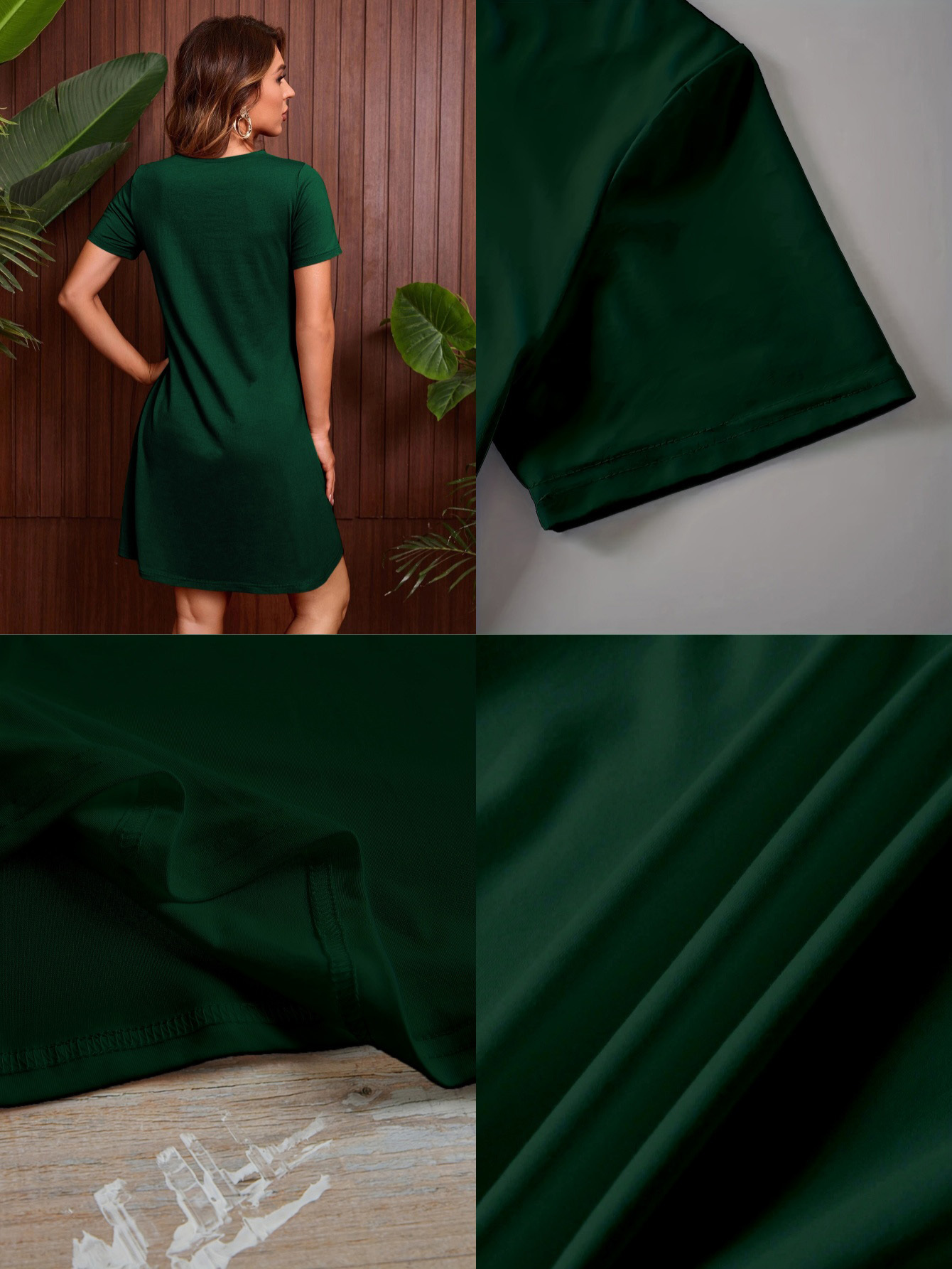 women's fashion breathable crew neck short sleeve dress Temu New