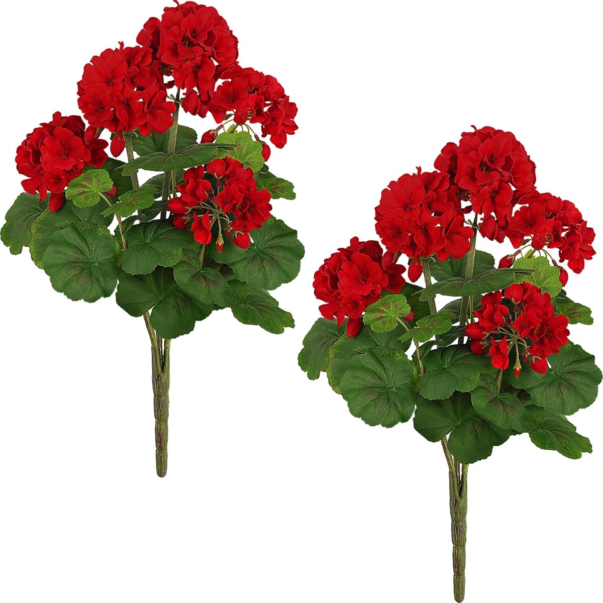 TEMU 16.14-inch Outdoor Artificial Red Geranium Flower, Highly Realistic Blossoms, Fade-resistant, Maintenance-free, Uv-resistant. Suitable For