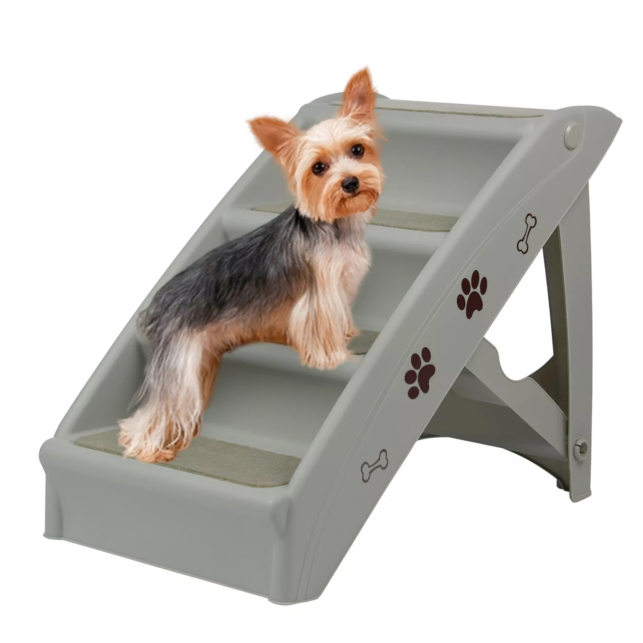 Image of Dog Stairs 4-step Stairs For Dogs And Cats Up To Max. 75 Kg Foldable Pet Stairs Animal Stairs For Car And Indoor Use