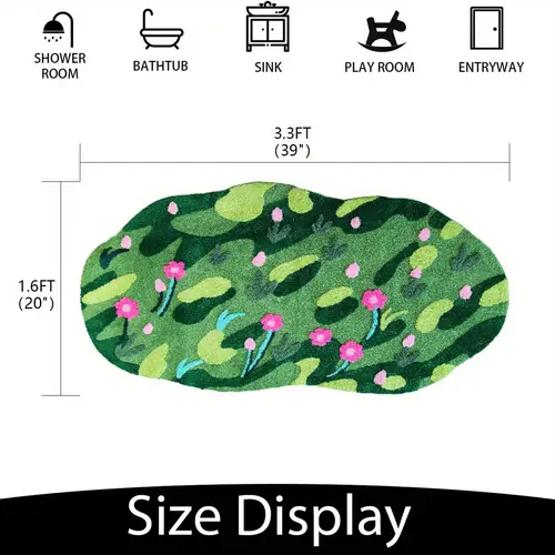 bathroom rugs bath mat non slip ultra soft absorbent aesthetic decor shaggy tufted flower long bath rugs for bathroom floor shower washable dry