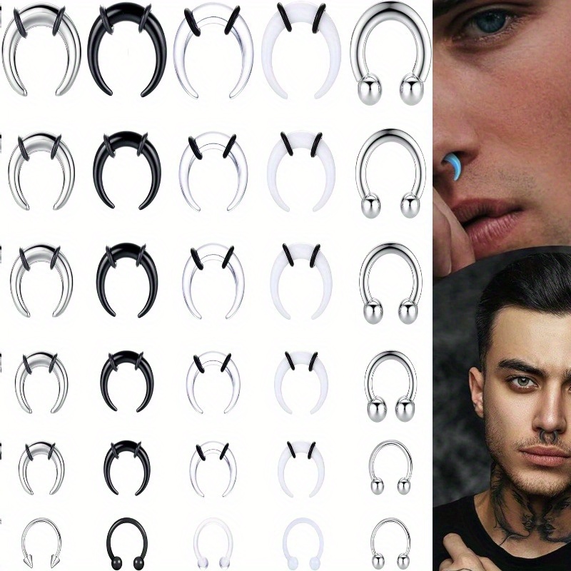 pairs crescent acrylic 14g 16mm septum Temu