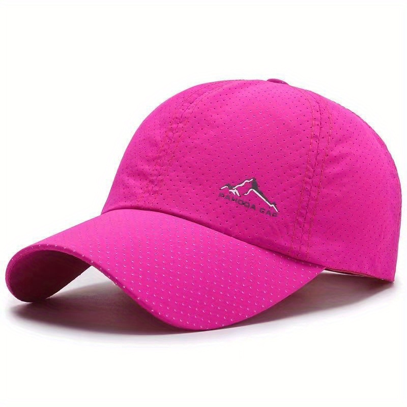 TEMU Quick-drying Sports Sun Hat, Breathable Printed Unisex Polyester Baseball , Suitable For Outdoor Activities