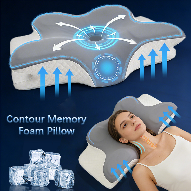 TEMU 1pc Profile Neck Pillow - An Ergonomic Cervical Pillow Suitable For Sleeping -lying, Back-lying, Or Prone . The Pillow With A Breathable And
