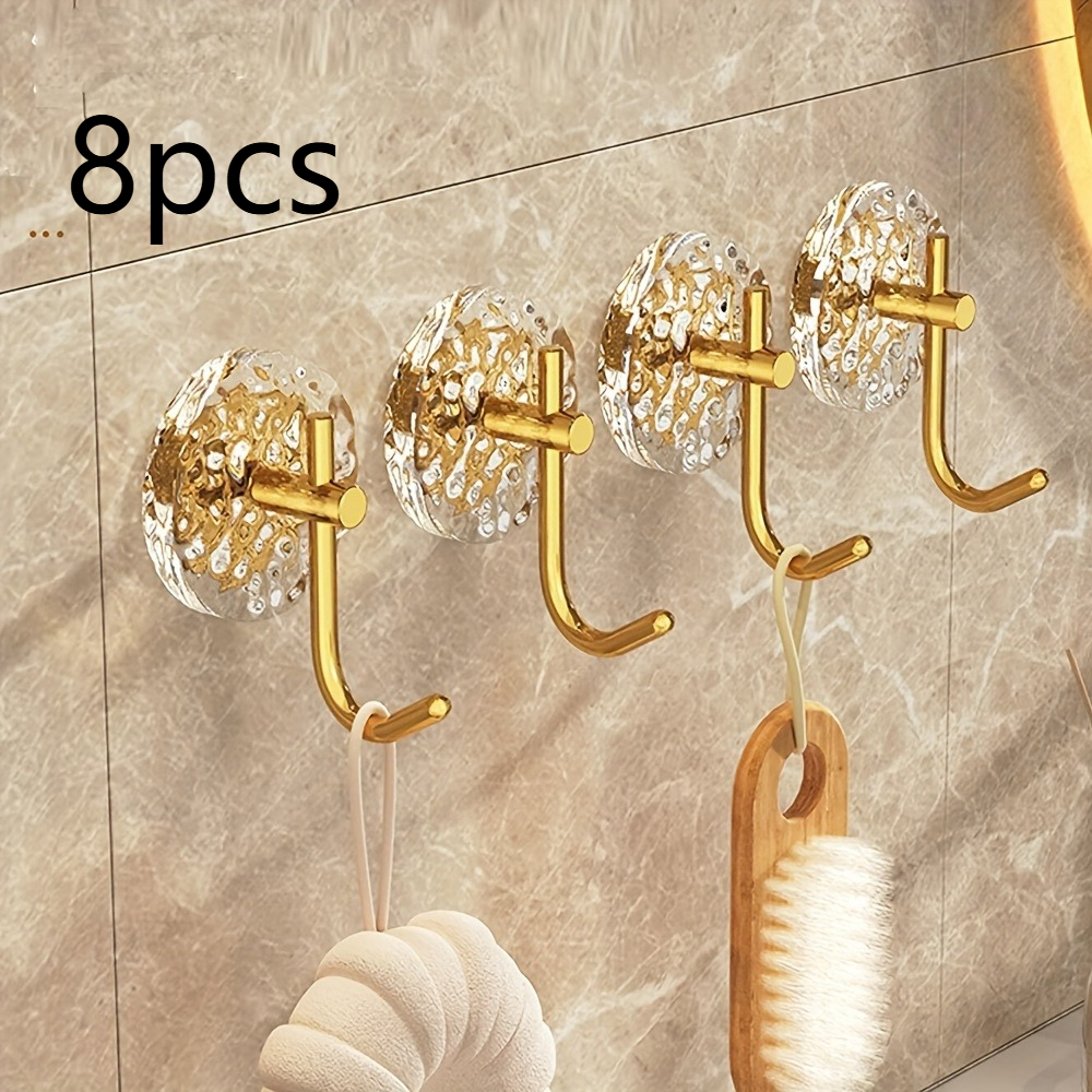 TEMU 8pcs Heavy Duty Wavy Plastic Hooks For Kitchen & Bathroom - Towel & Utensil Organizer Racks