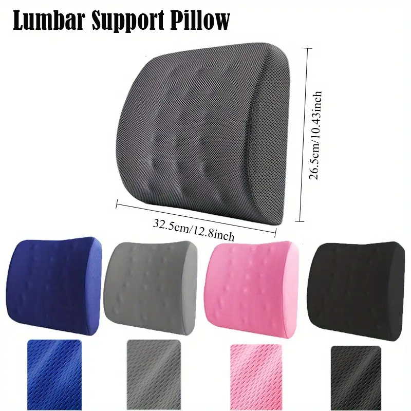 ergonomic lumbar support pillow with posture back cushion for office chair car seat gaming desk with adjustable strap lightweight portable for or gray lumbar cushion home seating durable construction remote workers Product details 1
