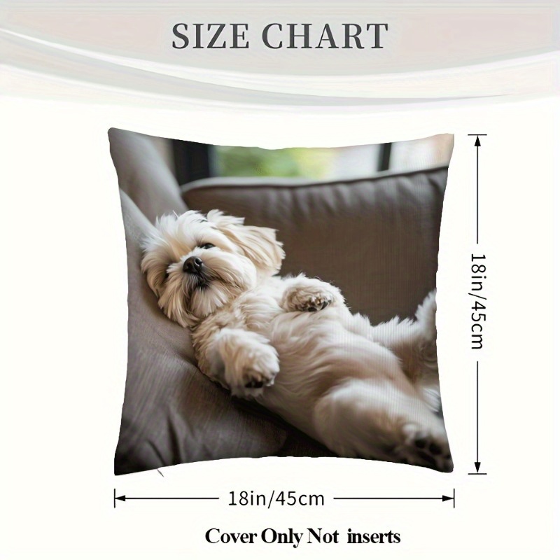 TEMU 1 Soft Shih Tzu Pillow Cover - Features A Double-sided Colorful Print, Made Of Short Plush Fabric, Perfect Gift For Dog Enthusiasts, Decorative