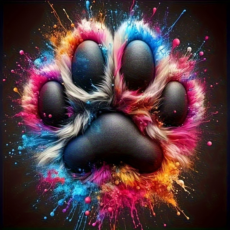7inch Record Stickers, Featuring A Watercolor Dog Paw, Suitable For Cars, Laptops, Bottles, Trucks, Phones, Motorcycles, Windows, Walls, Etc
