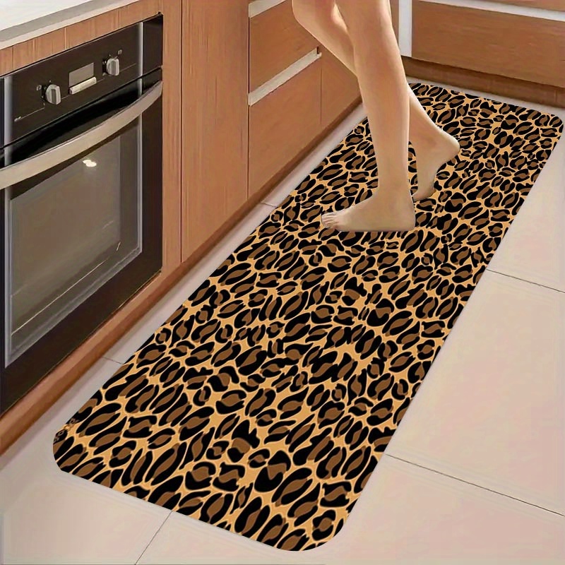 TEMU 1 tapis de cuisine épais 1,1 cm, motif léopard, adapté pour cuisine, salon, porche, balcon et décoration intérieure