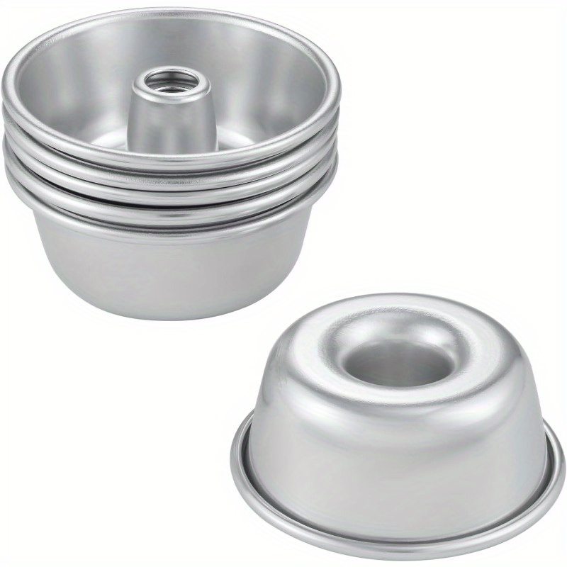 TEMU 5pcs Plateau à Gâteaux Ange Creux de 4,5 pouces - Moule à Donuts Antiadhésif en Aluminium pour à Haute Température pour Desserts Délicats,