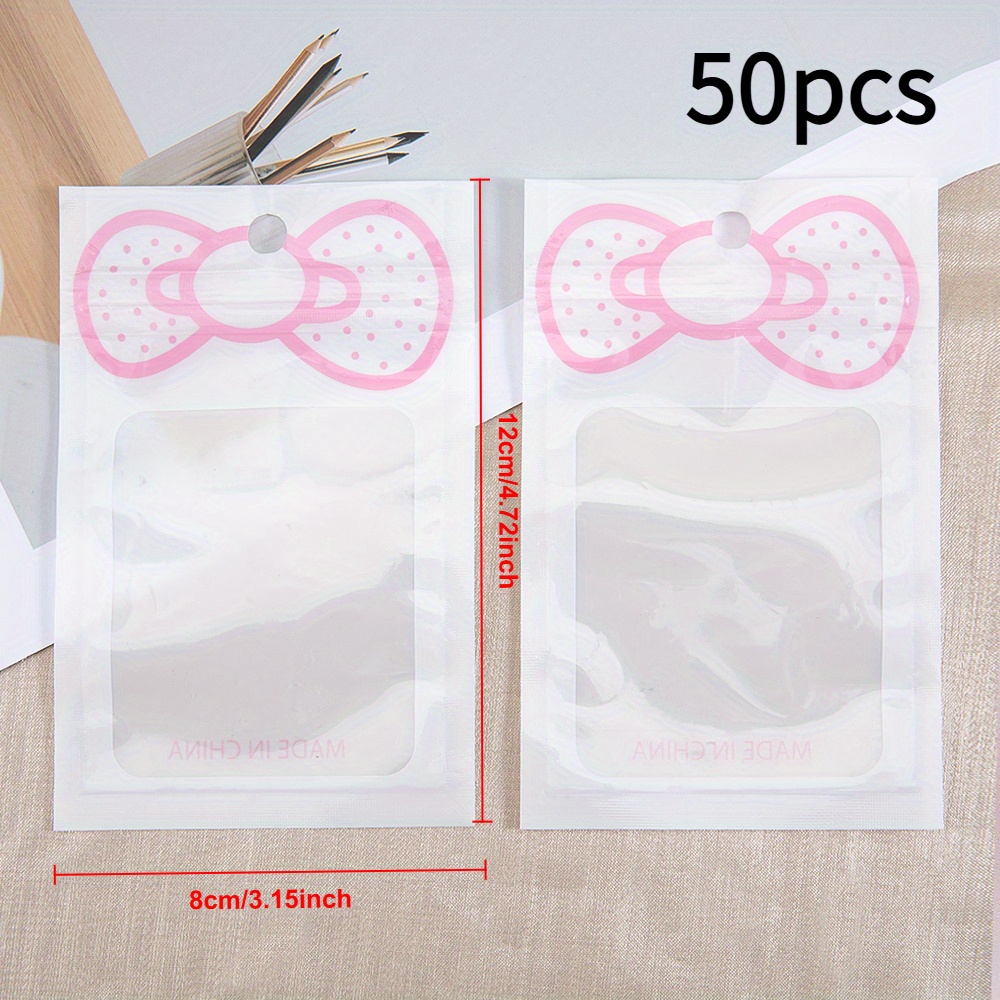 TEMU 50 Pezzi Sacchetti con Carini, Sacchetti Riutilizzabili con Chiusura a Striscia Ossea per Gioielli Fai da Te, Confezionamento al , Display,