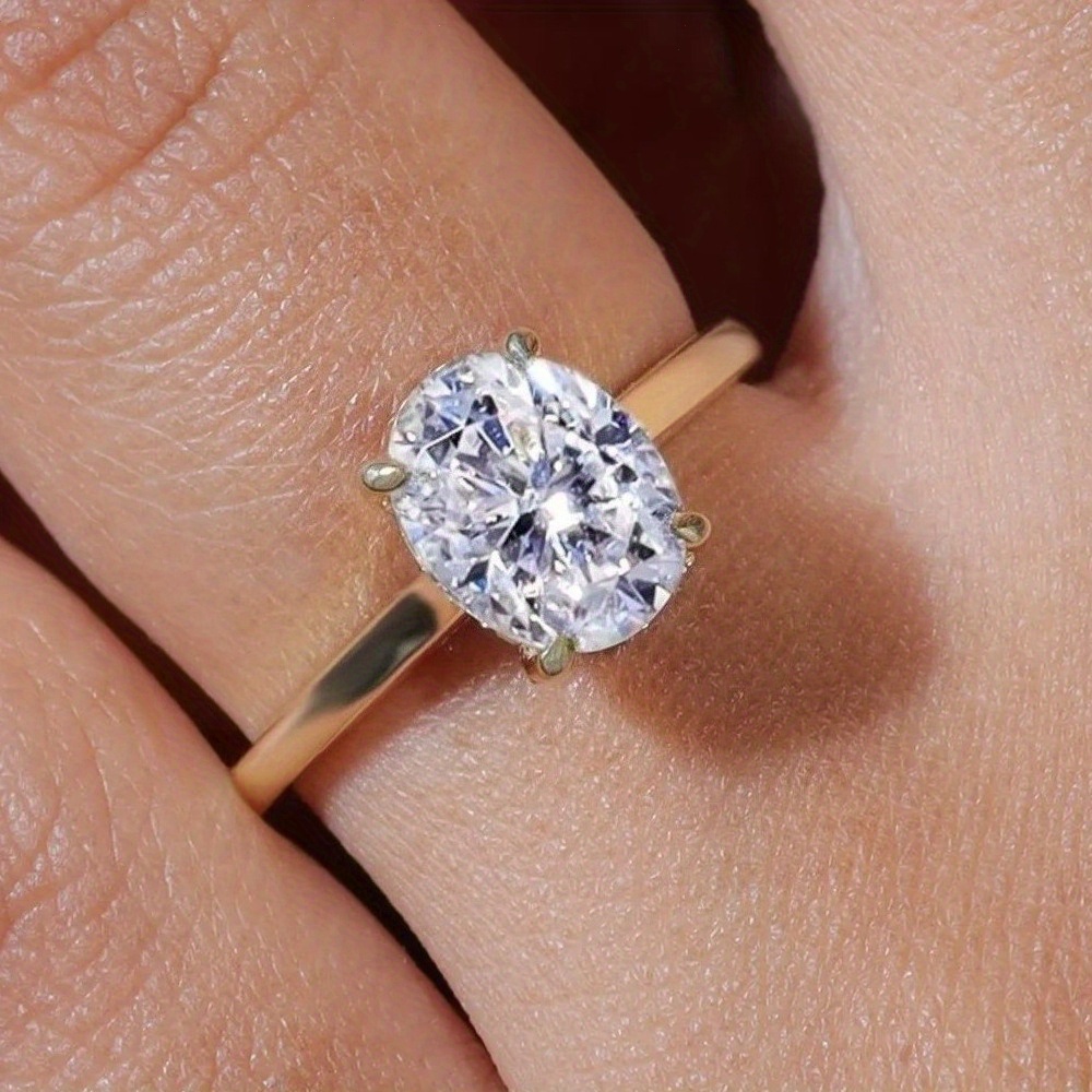 Women's 1/2/3 Carat Synthetic Moissanite Oval Ring