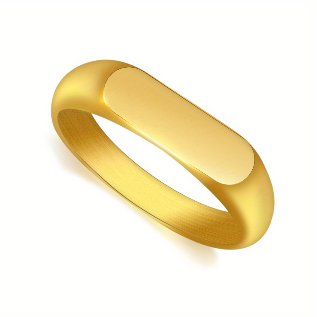 TEMU 1pc Personalized Custom Stainless Steel Ring, Easy And Round , Engraved With Names, Dates, , Couple Rings, Commemorative Gifts, Suitable For