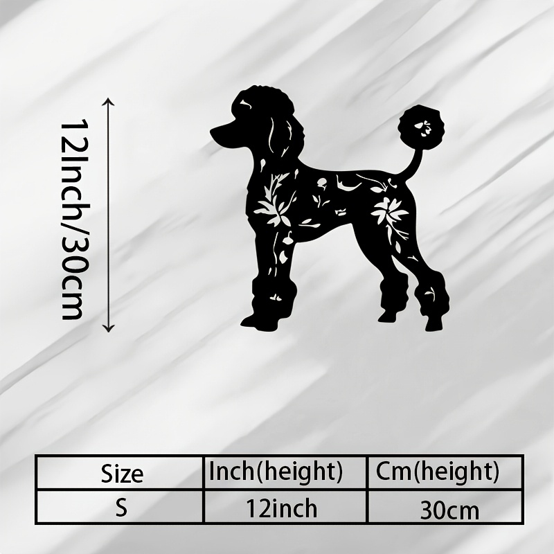 TEMU [2d Flat] Rustic Style Poodle And Floral Wall Sculpture - Dog Statue With Planter And Greenery, Perfect For Outdoor Christmas/easter/valentine's