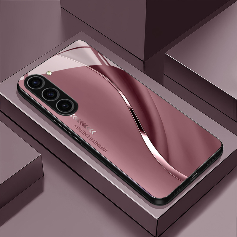 Etui za telefon - Enostaven in vsestranski črn, siv, , , rjav in roza valovit teksturiran vzorec etuija za telefon, združljiv s Samsung Galaxy