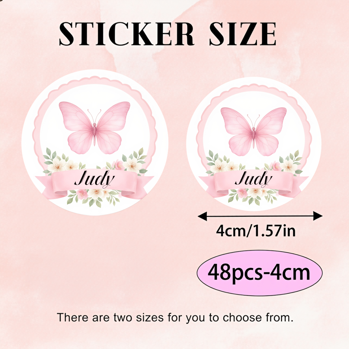 TEMU Adesivi personalizzati 24pz/48pz rotondi con design a rosa per bomboniere regalo decorazioni per tea party matrimonio