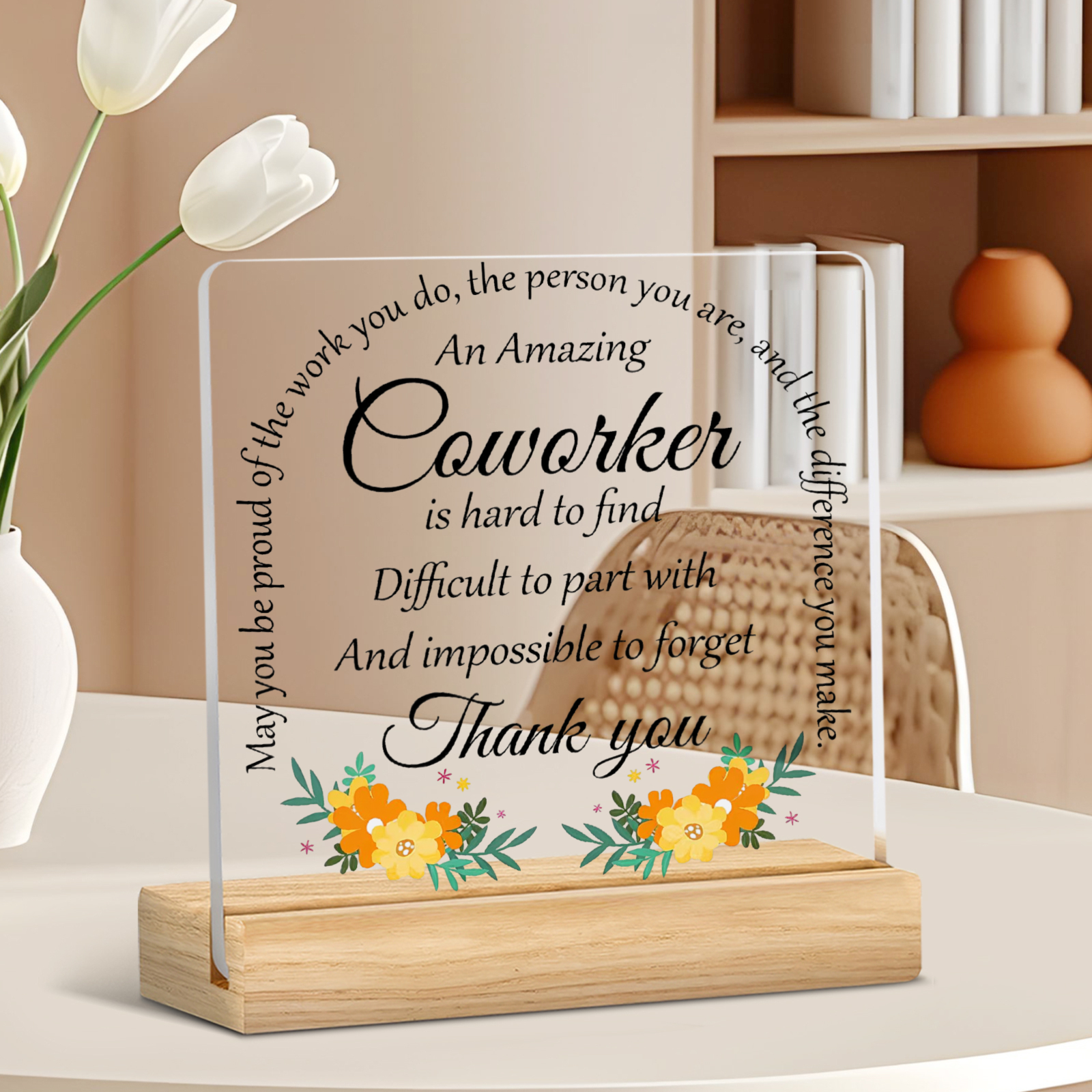 TEMU 2d Flat, 1 Acrylic Decorative Plaque, A Thank-you Gift For Colleagues, Suitable For Workplace Appreciation And Employee Recognition Awards In
