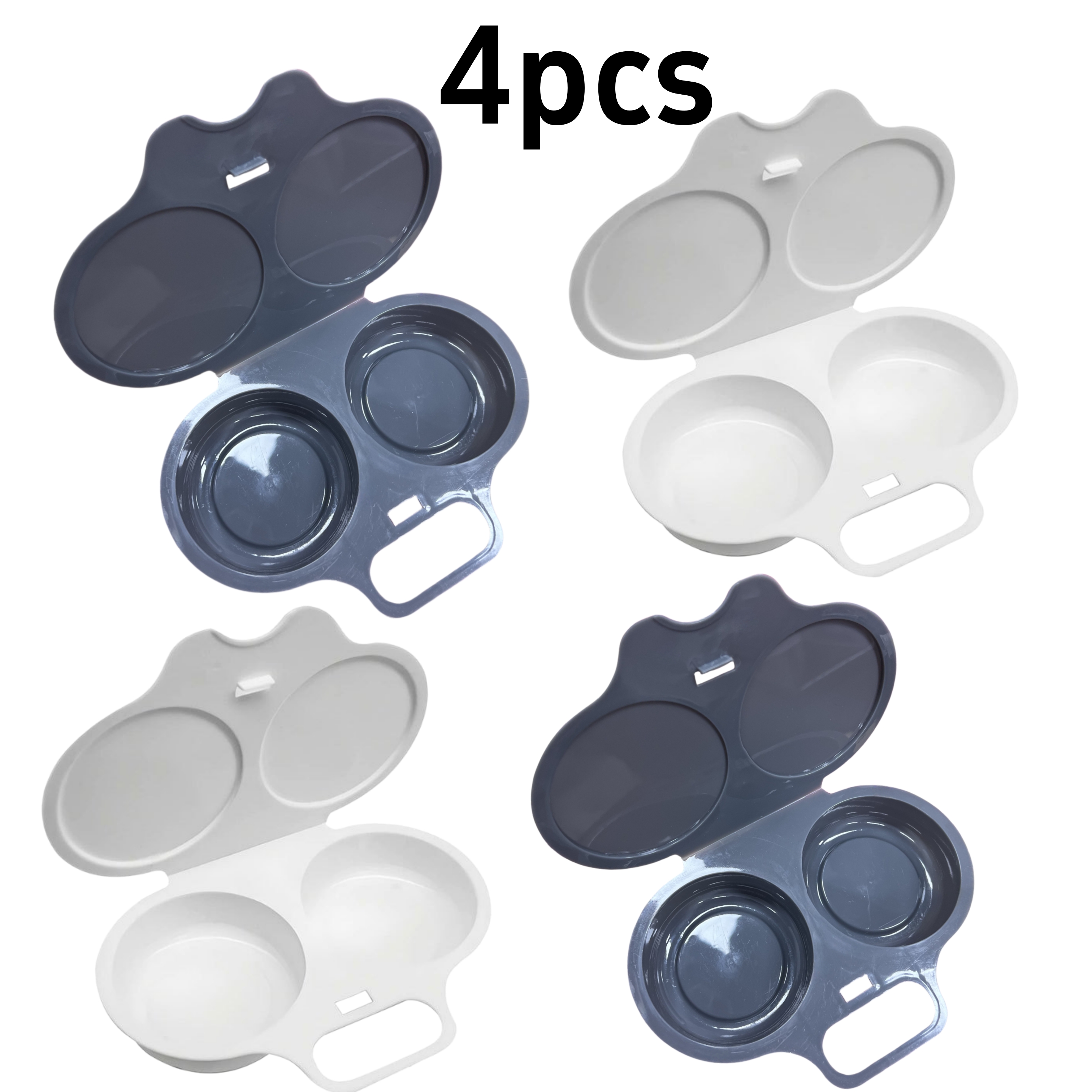 TEMU Set da 4 pezzi di bollitore per uova grande e migliorato, resistente al calore, con , contenitore a per cuocere a vapore le uova nel microonde,