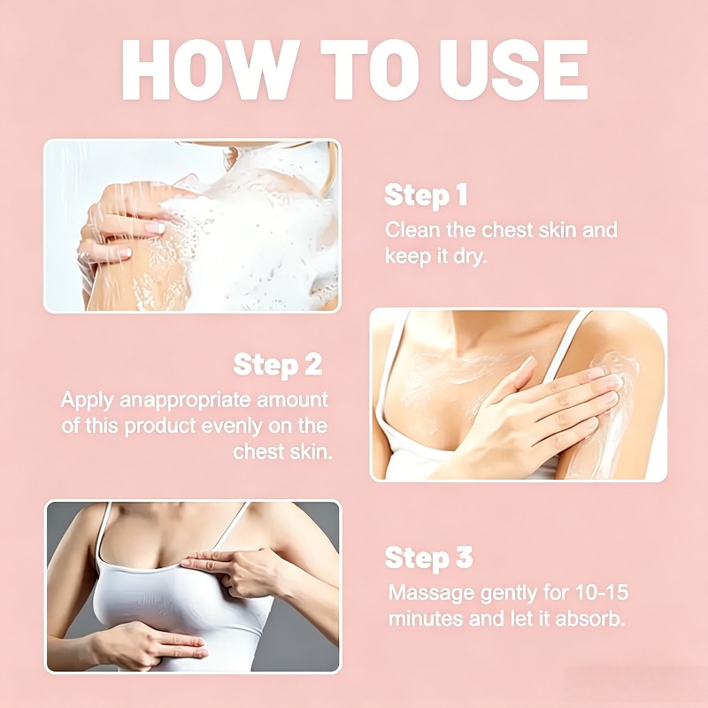 Bust Firming Cream for Women - Enriched with GINSENG And Caffeine, Provides 24-Hour Hydration for The Bust, Creating Softer And Smoother Skin, Improving Sagging Breasts, Get Secondary Breast Development Own Perfect Bust Tones, Suitable for The Bust