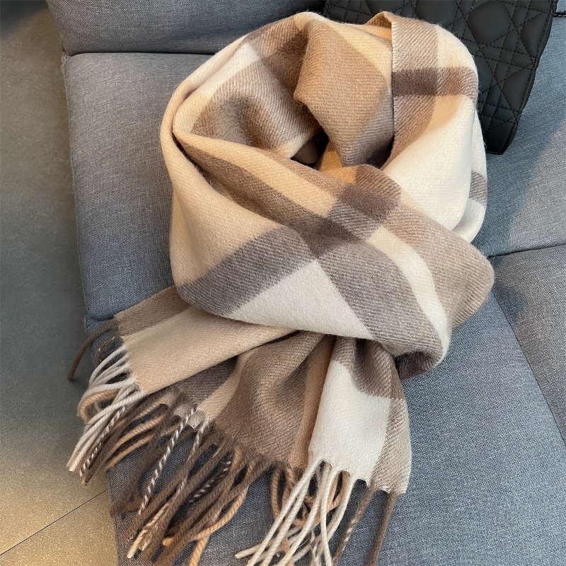 TEMU 1pc 1pcs Suitable For Vintage Plaid Scarf Shawl - Winter Warm Tassel Fringe Checkered Scarves, Soft Shawling Wrap For Casual Outdoor, Holiday