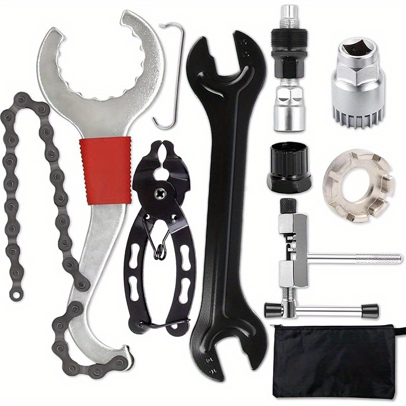 TEMU Bicycle Tool Set, 8pcs Including Bicycle Cassette Removal Tool, Bicycle Crank Removal Tool, Rotor Lockring Removal Tool, Remover