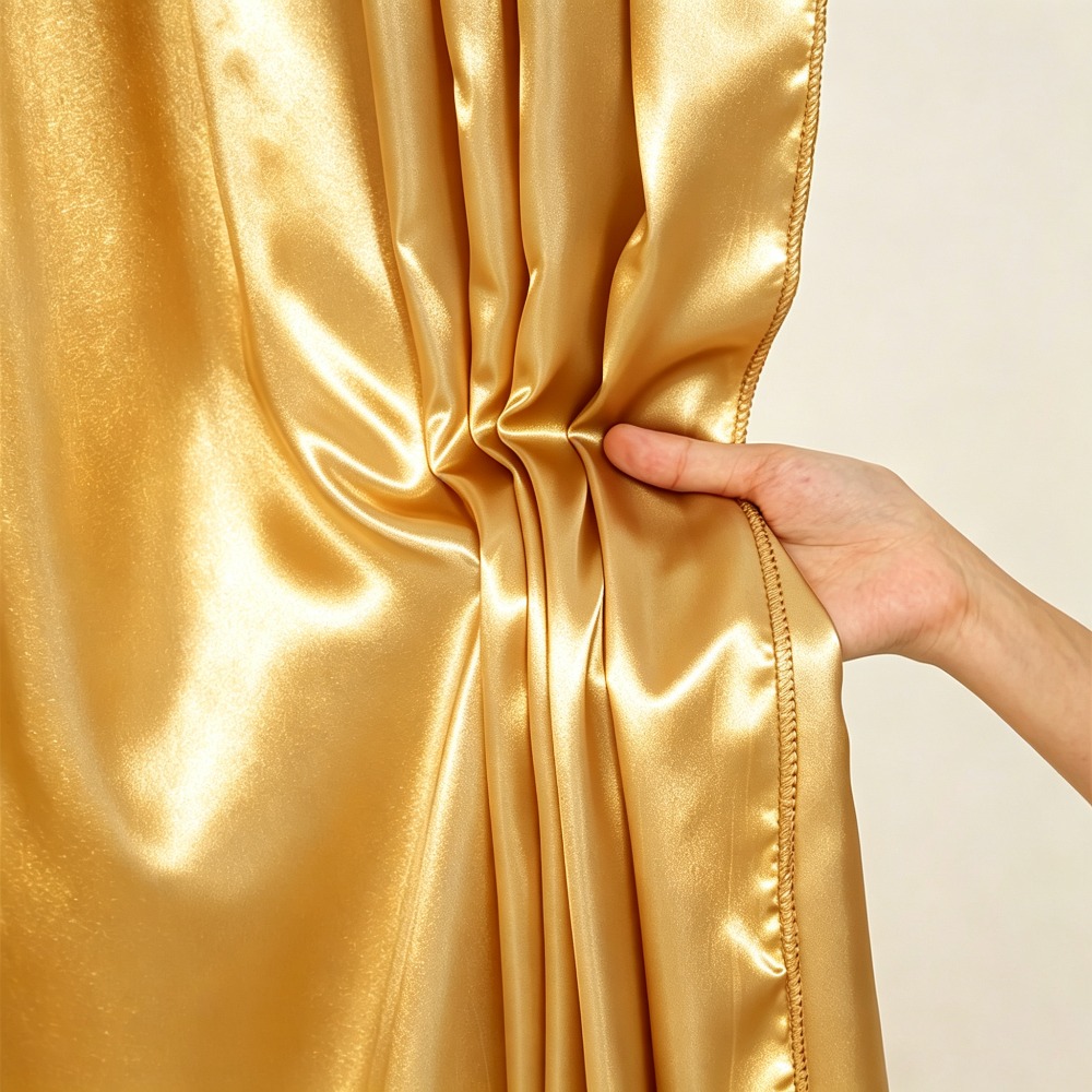 TEMU Pailleté doré, bloque extérieure, 1 panneau de rideau en satin, à passe-tringle pour une installation facile, profitez rapidement d'une de luxe