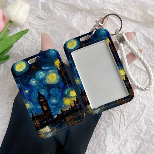 London ID Badge Holder - Van -Inspired & design, with Transparent Window & Slide Loop - Compatible with Credit Cards, Badges, Student IDs - Durable Plastic for Professionals, Nurses, , Students - Ideal London Travel Souvenir Gift