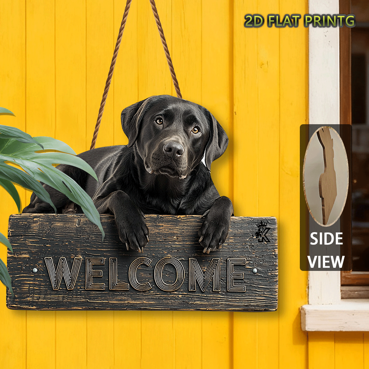 TEMU 2d Flat - 2d Printed Flat Design, Wooden Sign Featuring A On A Welcome Board, Suitable For Home Decor, Porch Decoration, Rustic Styling, Easter