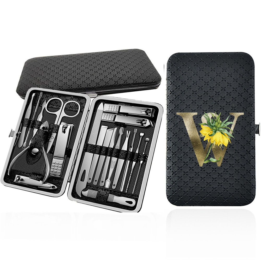 19pcs Professional Nail Clipper Set with Care Tools