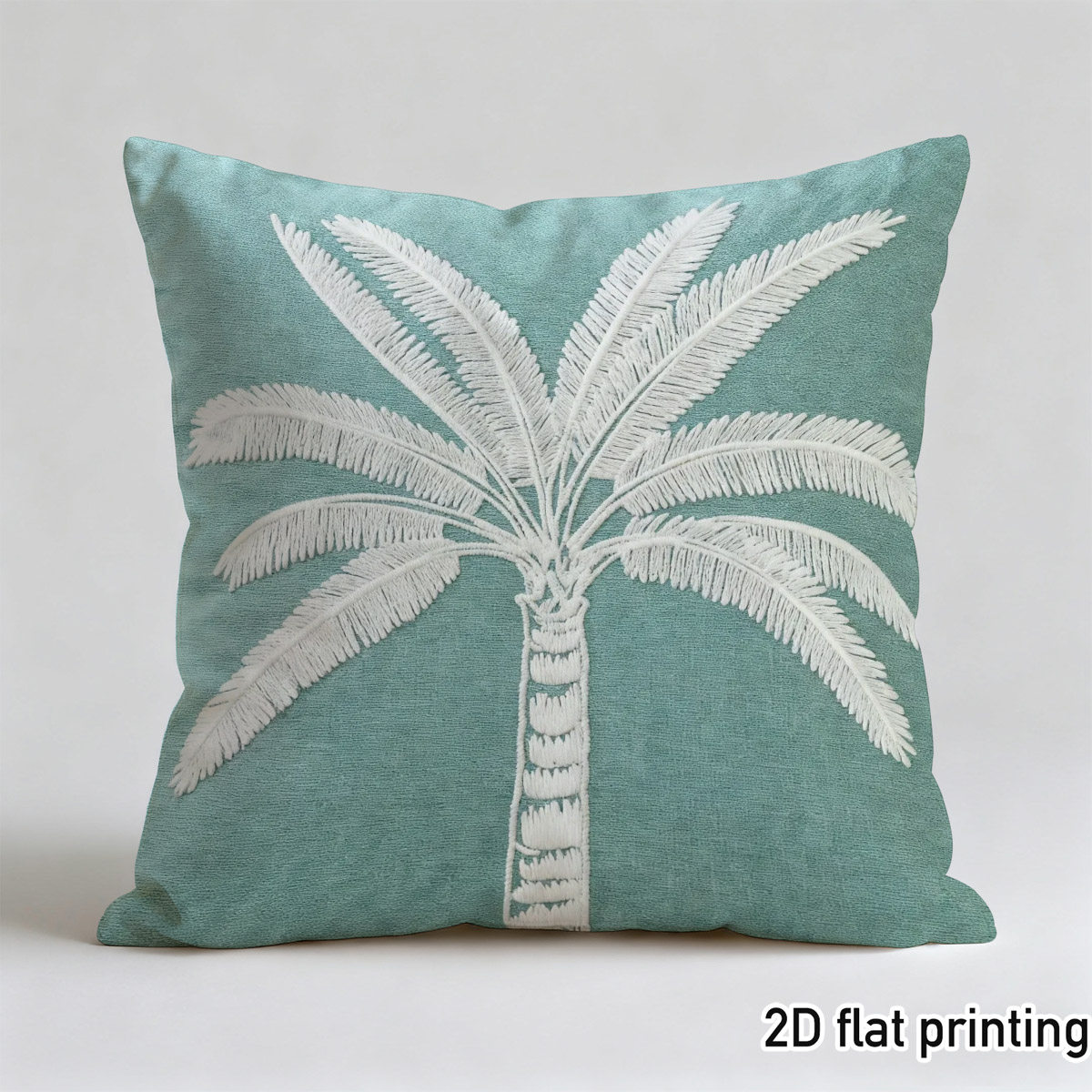 TEMU 2d Flat - 2d Printing 1pc Pillowcase Blue And Green Coconut Tree Pattern Pillowcase Suitable For Home Sofa Decoration, Home Decor, Bedroom Home