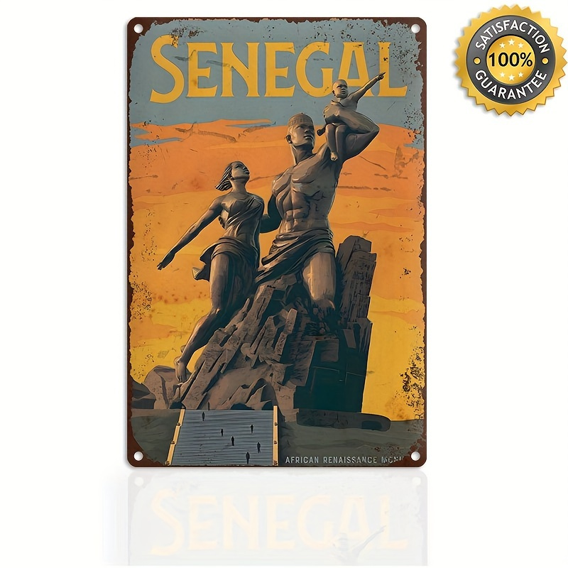 

1pc Plaque métallique du Sénégal - 11,9"x7,9" Art en , Thème de , Décoration et le , Bar, Café, cadeau