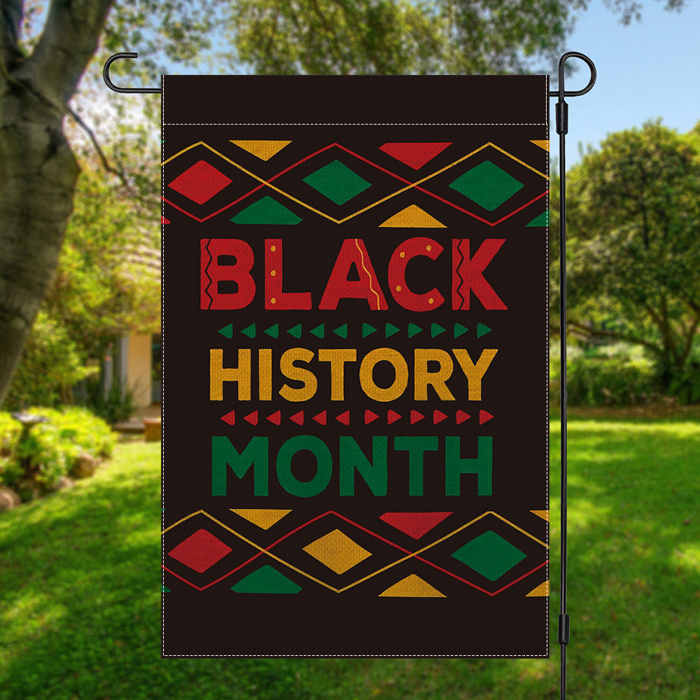 

1pc Black History Month Double-sided Polyester Garden Flag, 12x18in, Multifunctional Outdoor Yard Decor, No Flagpole Included