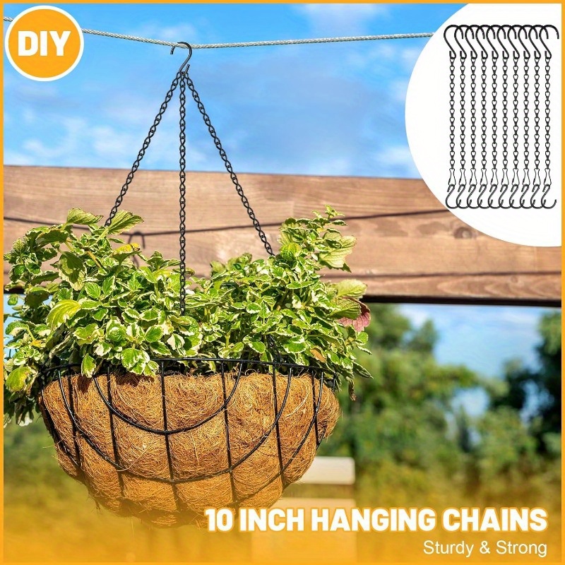 11 4 inch black hanging chains s hooks adjustable iron plant - Temu  Netherlands