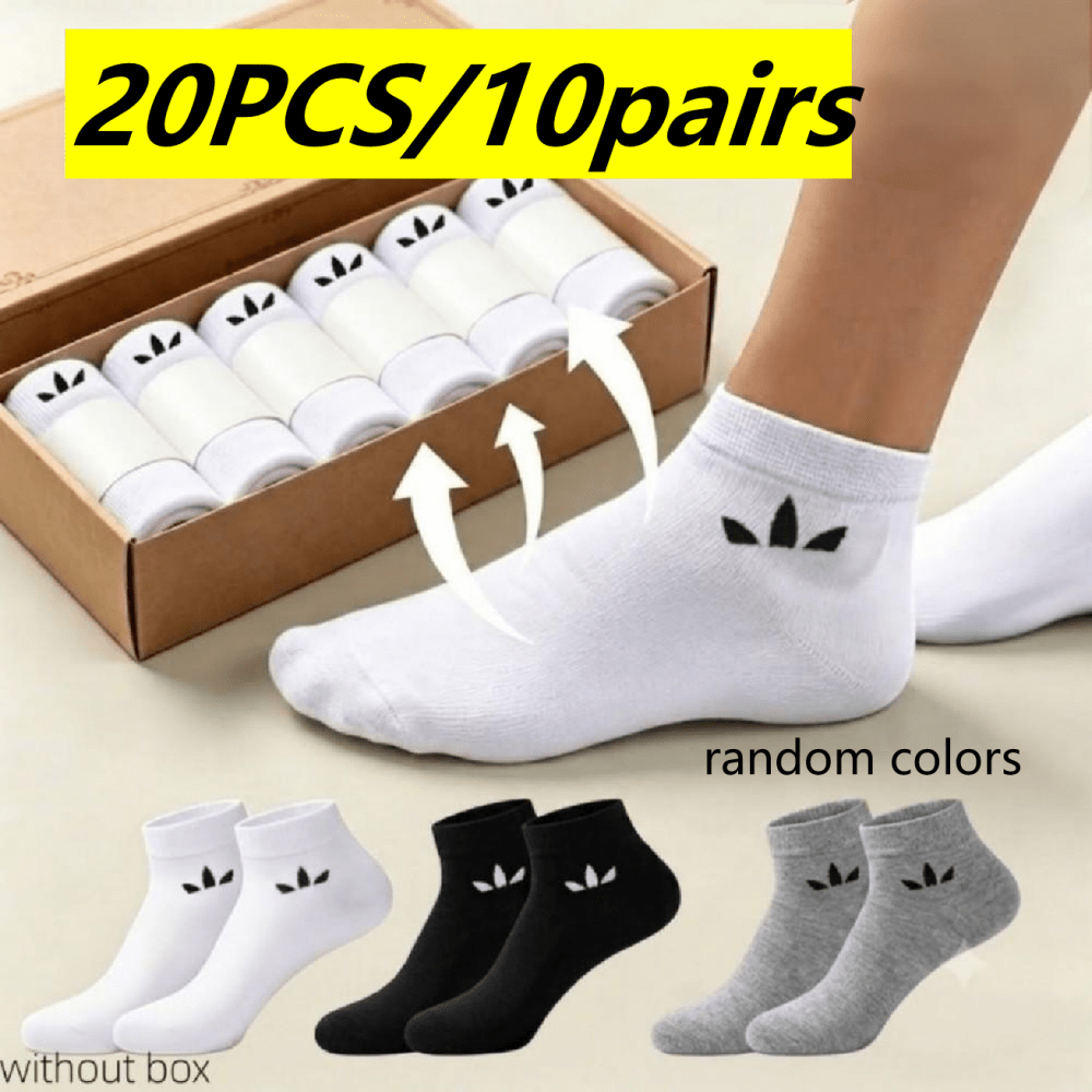 TEMU 10 Pairs Random Color Breathable Unisex Socks – Lightweight Travel Essential Solid Color Socks, Moisture-wicking Seamless Design Solid Color