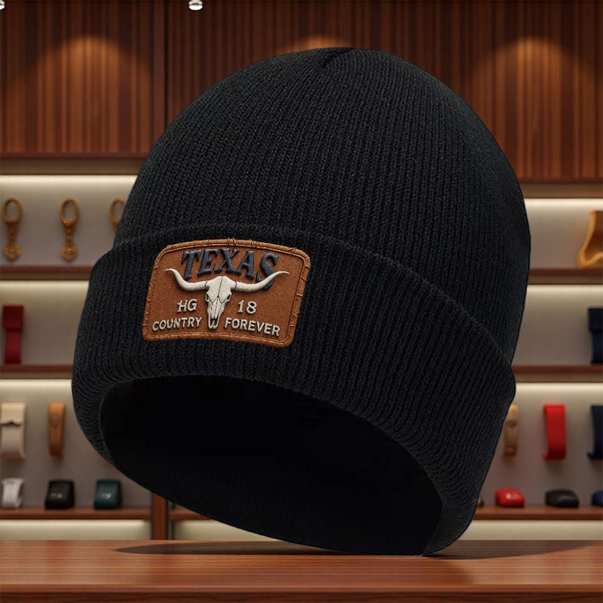 TEMU 1pc With 2025 New Texas Countryever Sunscreen Bull Skull Design Skiing Fashion Trend Daily Casual Recommendation Ted Hat Brimless Warm Stretchy