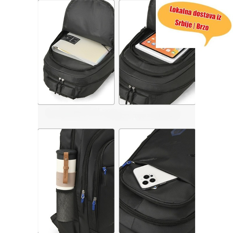 Veliki putni za muškarce, dovoljno prostran za računar, sa elegantnim novim dizajnom, savršen za poslovnu i školsku upotrebu