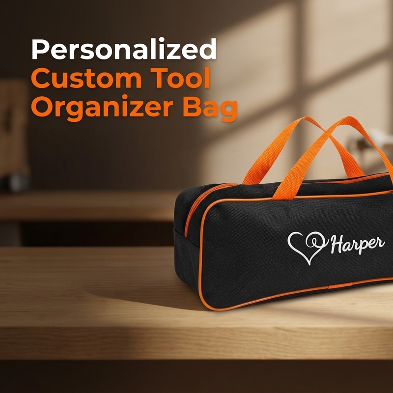 TEMU Personalized Custom Embroidery, Large-capacity Tool Storage Bag For Outdoor Camping And Auto Parts, Multi-functional Tool Kit, Vacuum Cleaner