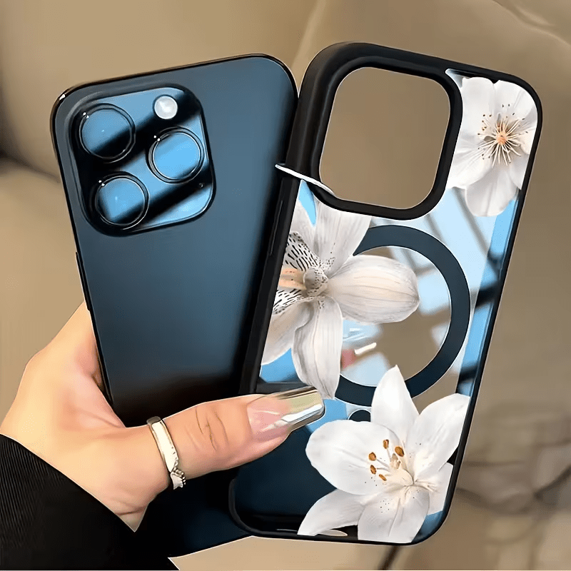 TEMU Phone Case: 2d Flat New Chinese Style Pattern Black Border Magnetic Phone Case, Suitable For 17, 17 Air, 17 Pro, 17 Pro Max, 16 Pro Max, 15, 15