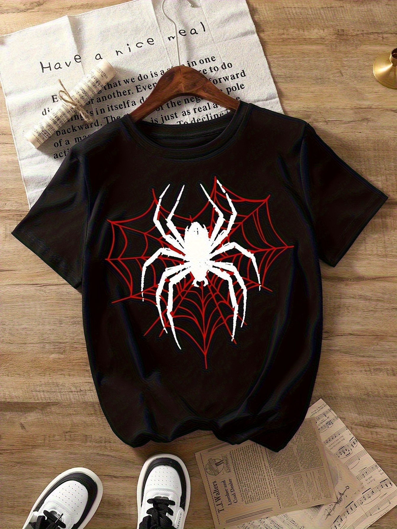 spider web shirt sold on Temu United States