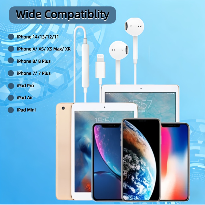 wired earphones suitable for iphone in ear noise canceling earphones with built in microphone and volume control plug and play suitable for iphone 14 13 12 11 xr xs x 8 7 se   max