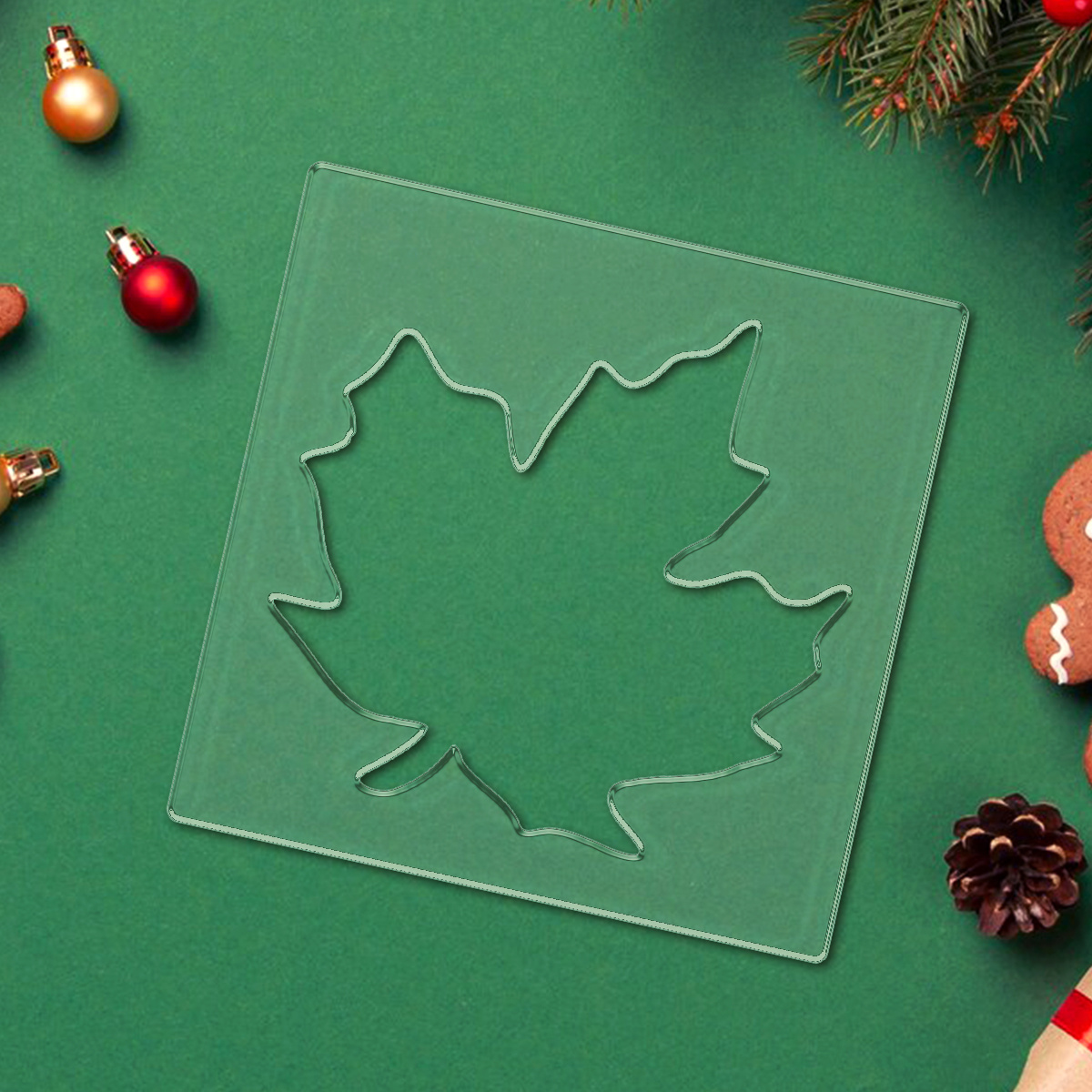 TEMU Un gabarit de fraise à bois transparent en acrylique de feuille d'érable - Convient aux projets, à la fabrication de meubles, aux décorations de